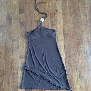 Brown asymmetrical dress from Venus.